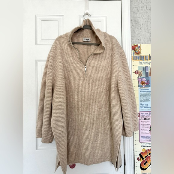 RAEF the Label mens Wool Sweater Nexium Large oversized Tan beige cream - Picture 2 of 7